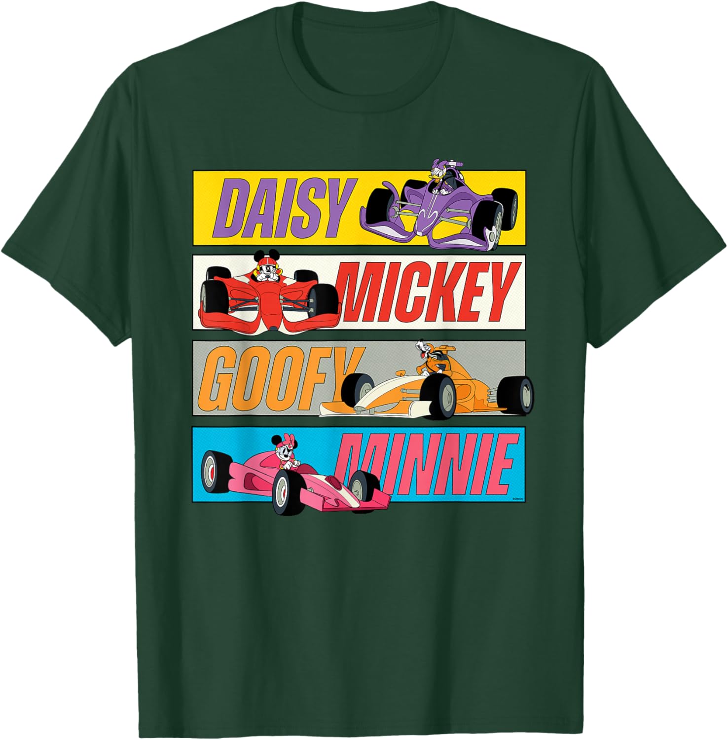 Disney Racing Mickey Daisy Minnie & Goofy Race Car Drivers T-Shirt - T-Shirt | Forest