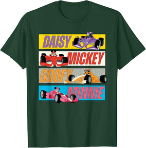 Disney Racing Mickey Daisy Minnie & Goofy Race Car Drivers T-Shirt - T-Shirt | Forest