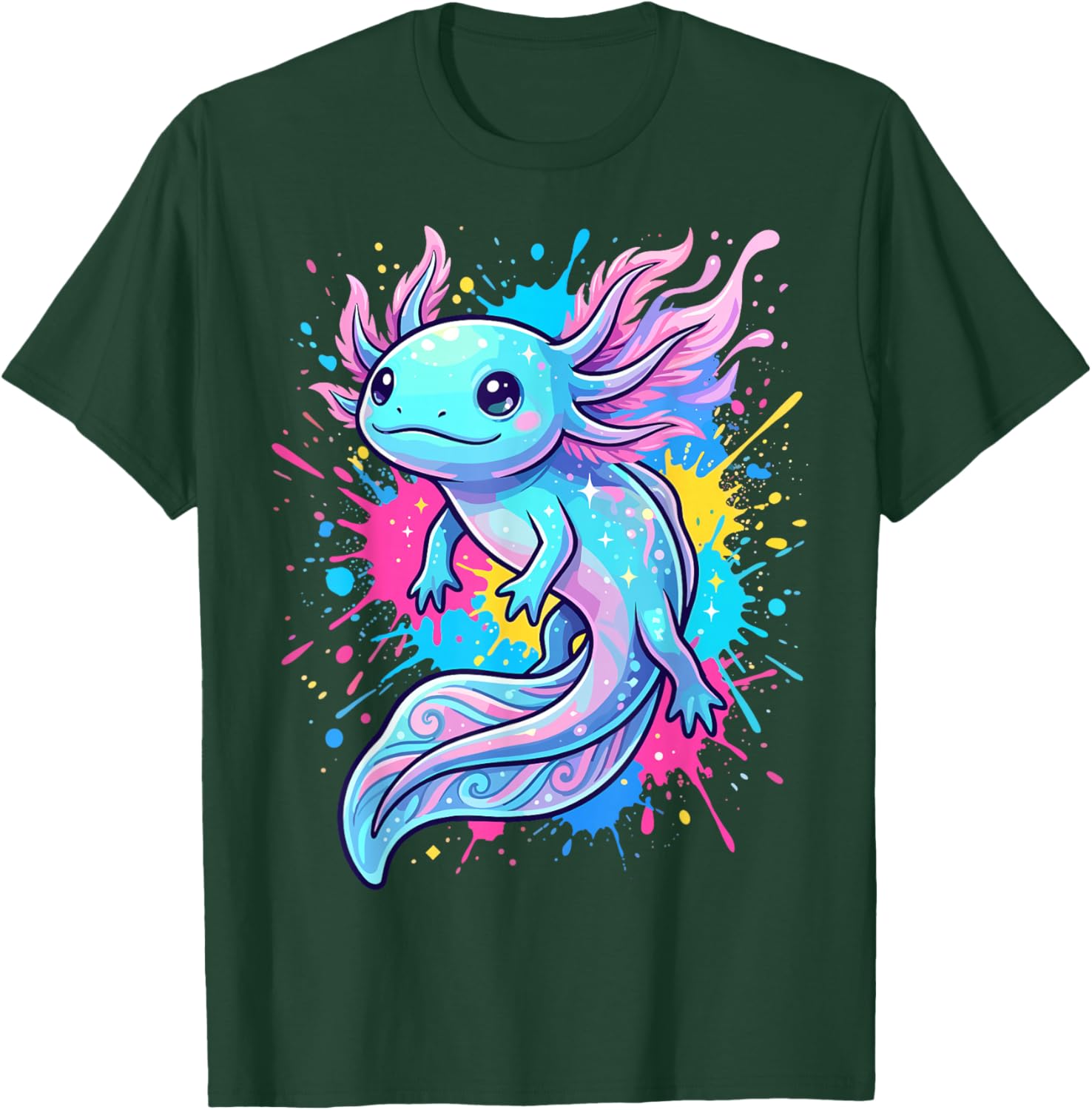 Axolotls Lover Beautiful Colorful Axolotl T-Shirt - T-Shirt | Forest