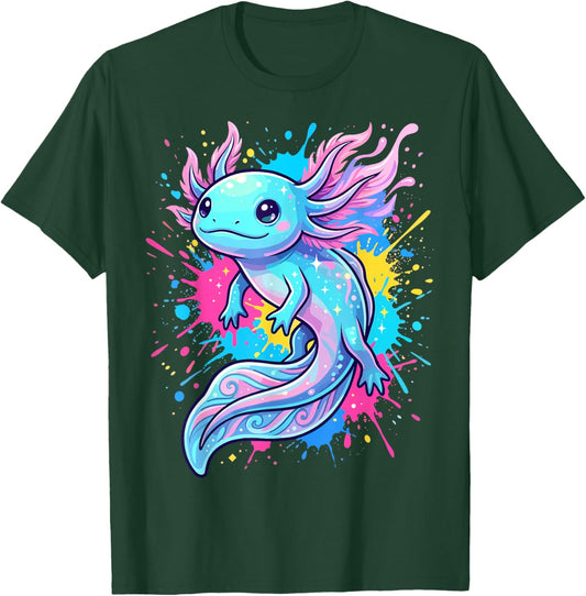 Axolotls Lover Beautiful Colorful Axolotl T-Shirt - T-Shirt | Forest