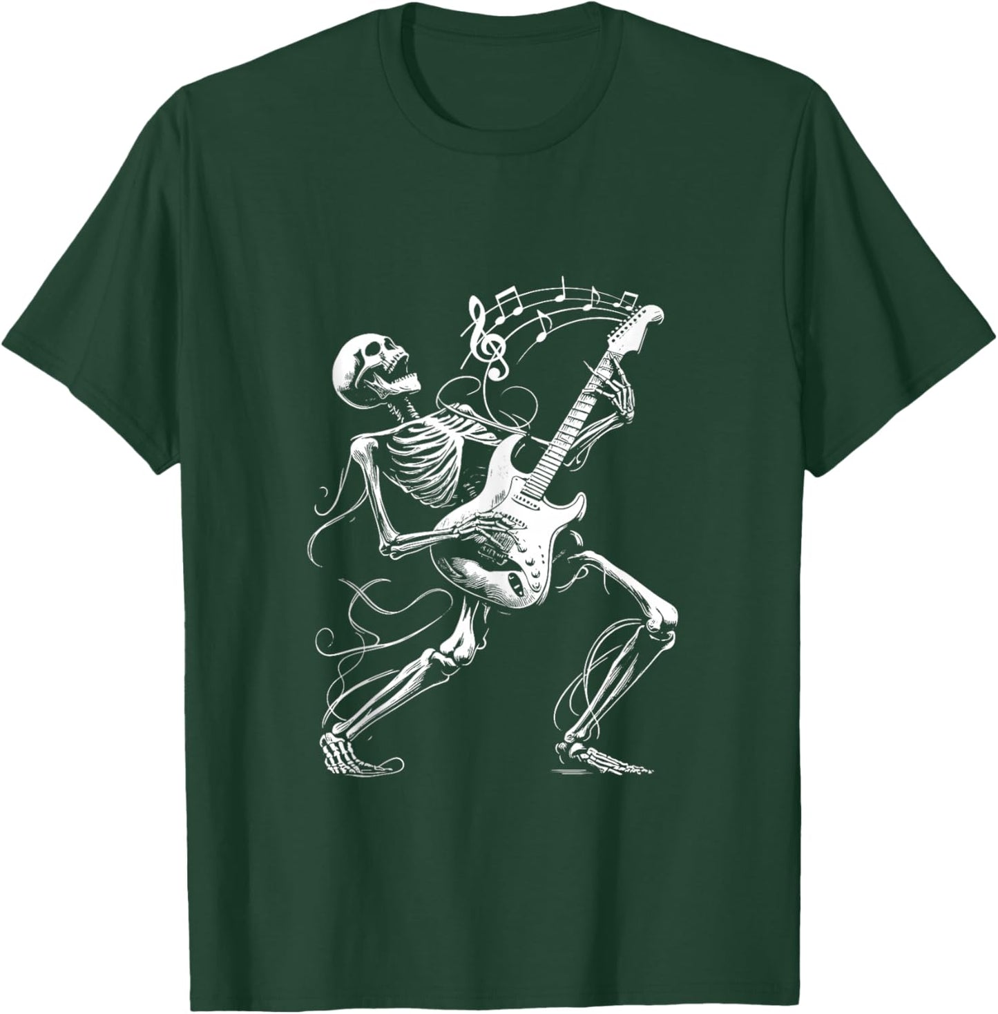Skeleton Playing Guitar Music Gifts Women Rock Band T-Shirt - T-Shirt | Forest