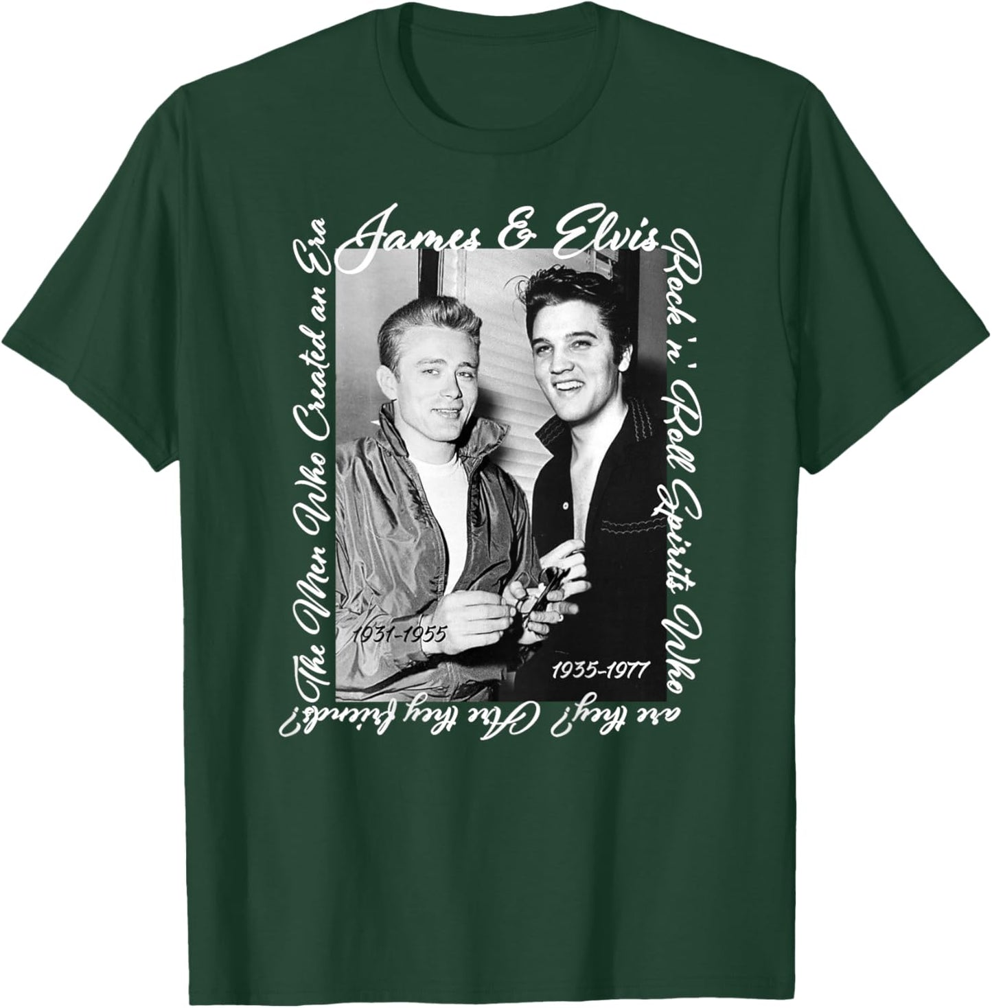 James Dean_Elvis Presley_Back Printed T-Shirt - T-Shirt | Forest