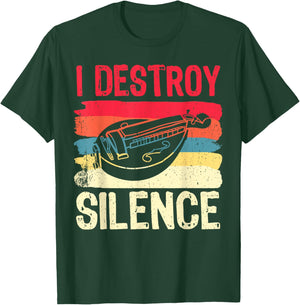 Funny Hurdy gurdy Shirt I Destroy Silence Musician Player T-Shirt - T-Shirt | Forest