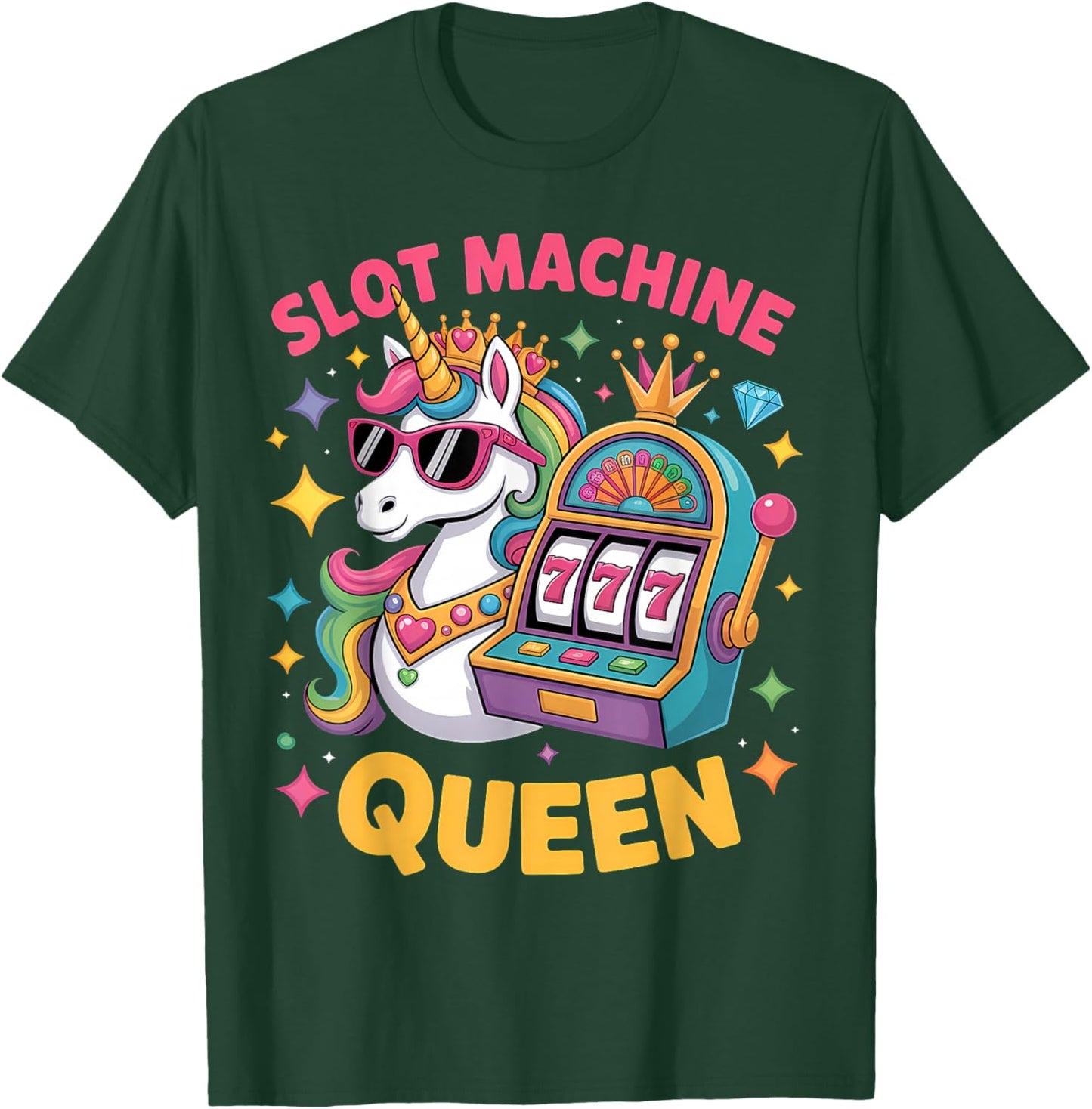 Slot Machine Queen Poker Player Funny Casino Gambling T-Shirt - T-Shirt | Forest