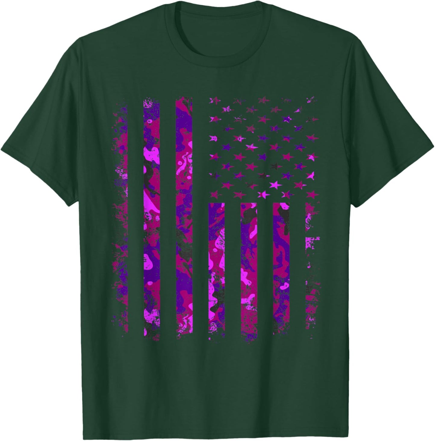 Purple up US Flag Military Kids Month of The Military Child T-Shirt - T-Shirt | Forest