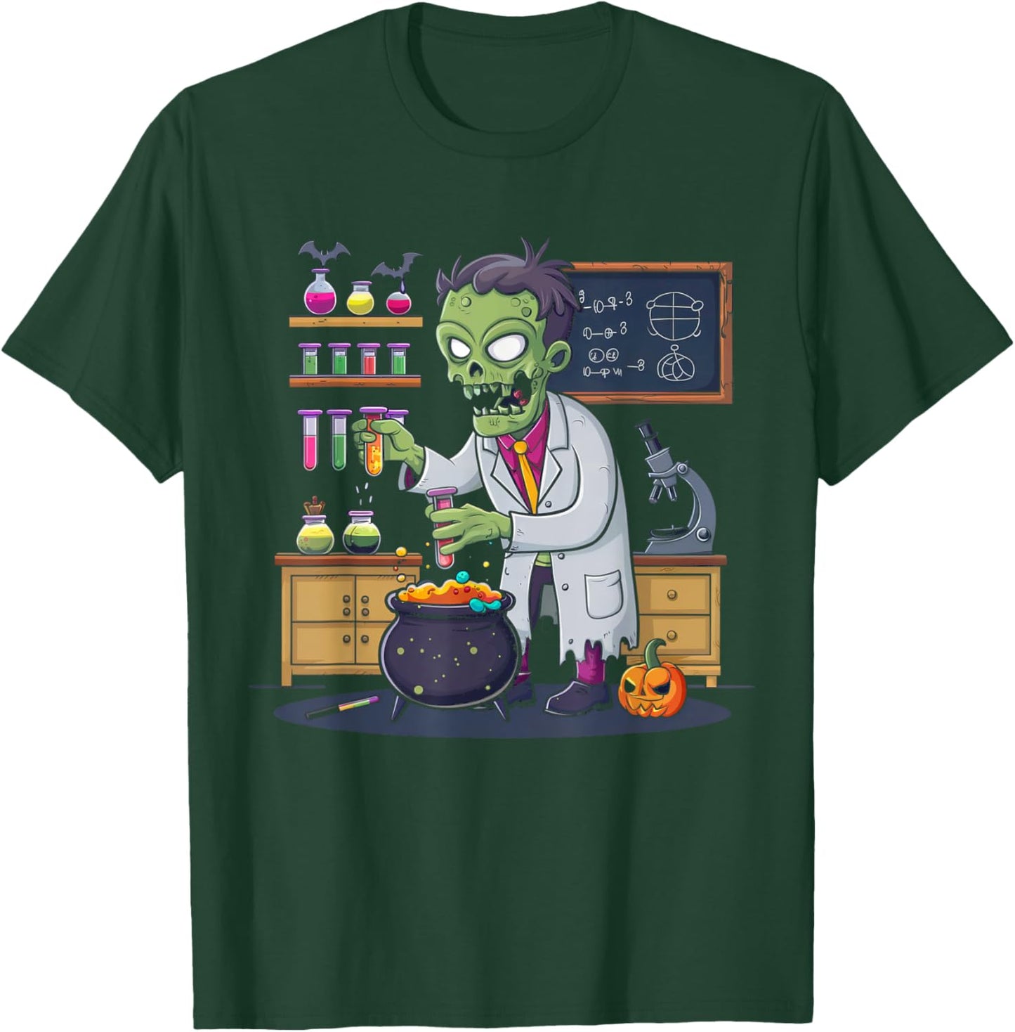 Science Teacher Halloween Shirt Zombie Chemistry Scientist T-Shirt - T-Shirt | Forest