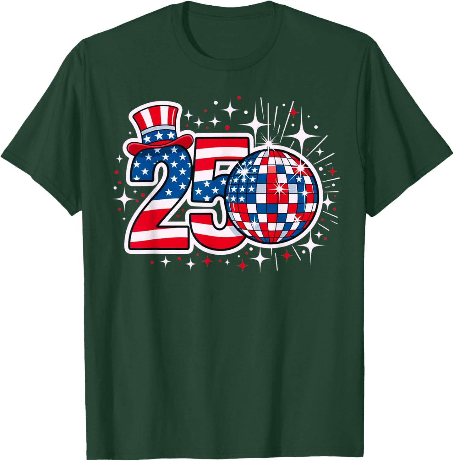 Celebrate 250 United States Big Anniversary T-Shirt - T-Shirt | Forest