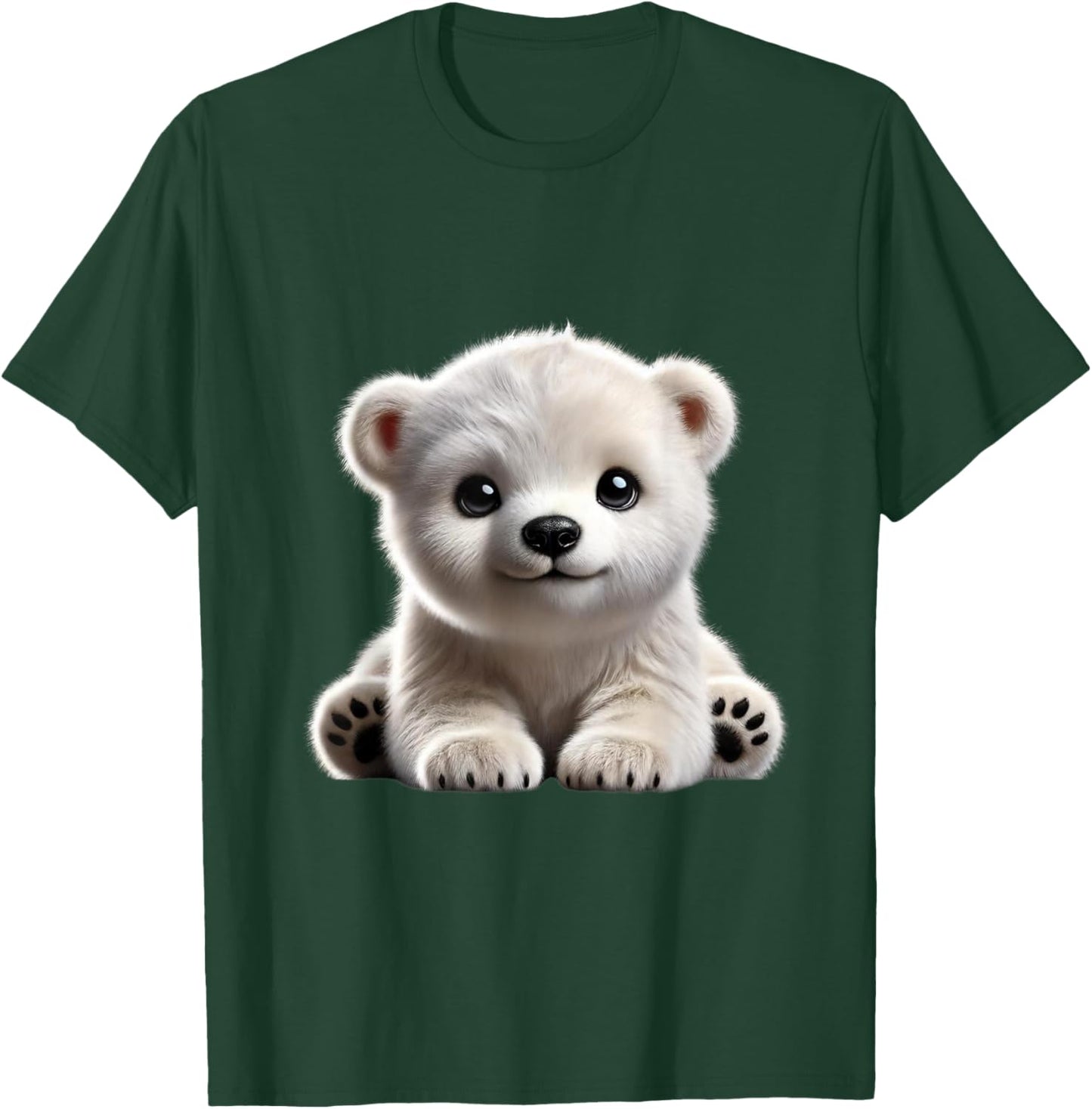 Just Sweet Designs Cute Polar Bear Cub Design , Small, Black T-Shirt - T-Shirt | Forest