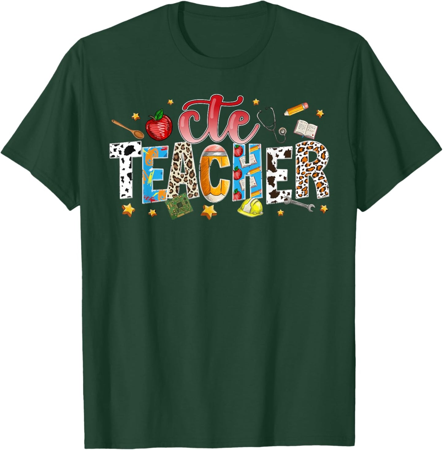 CTE Teacher Leopard CTE Teacher Appreciation T-Shirt - T-Shirt | Forest