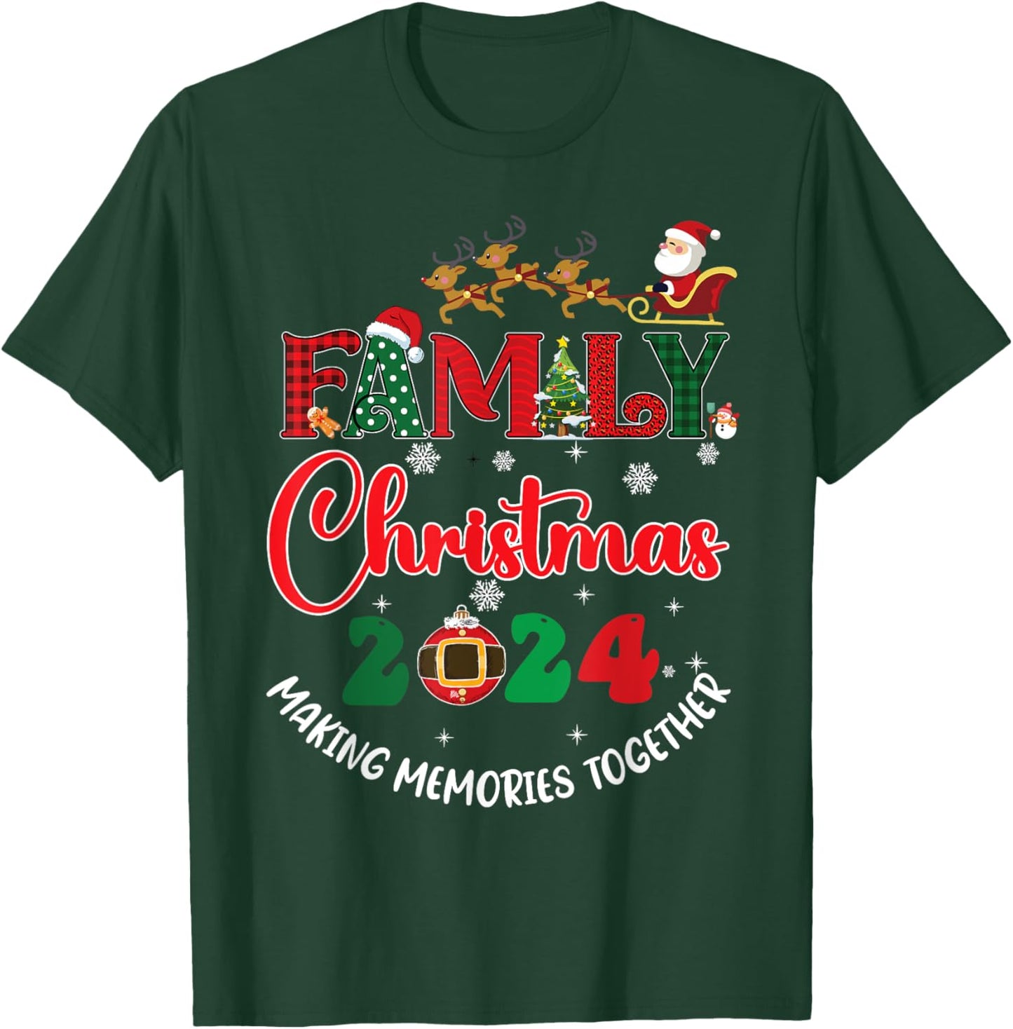 Family Christmas 2024 Matching Xmas Making Memories Together T-Shirt - T-Shirt | Forest