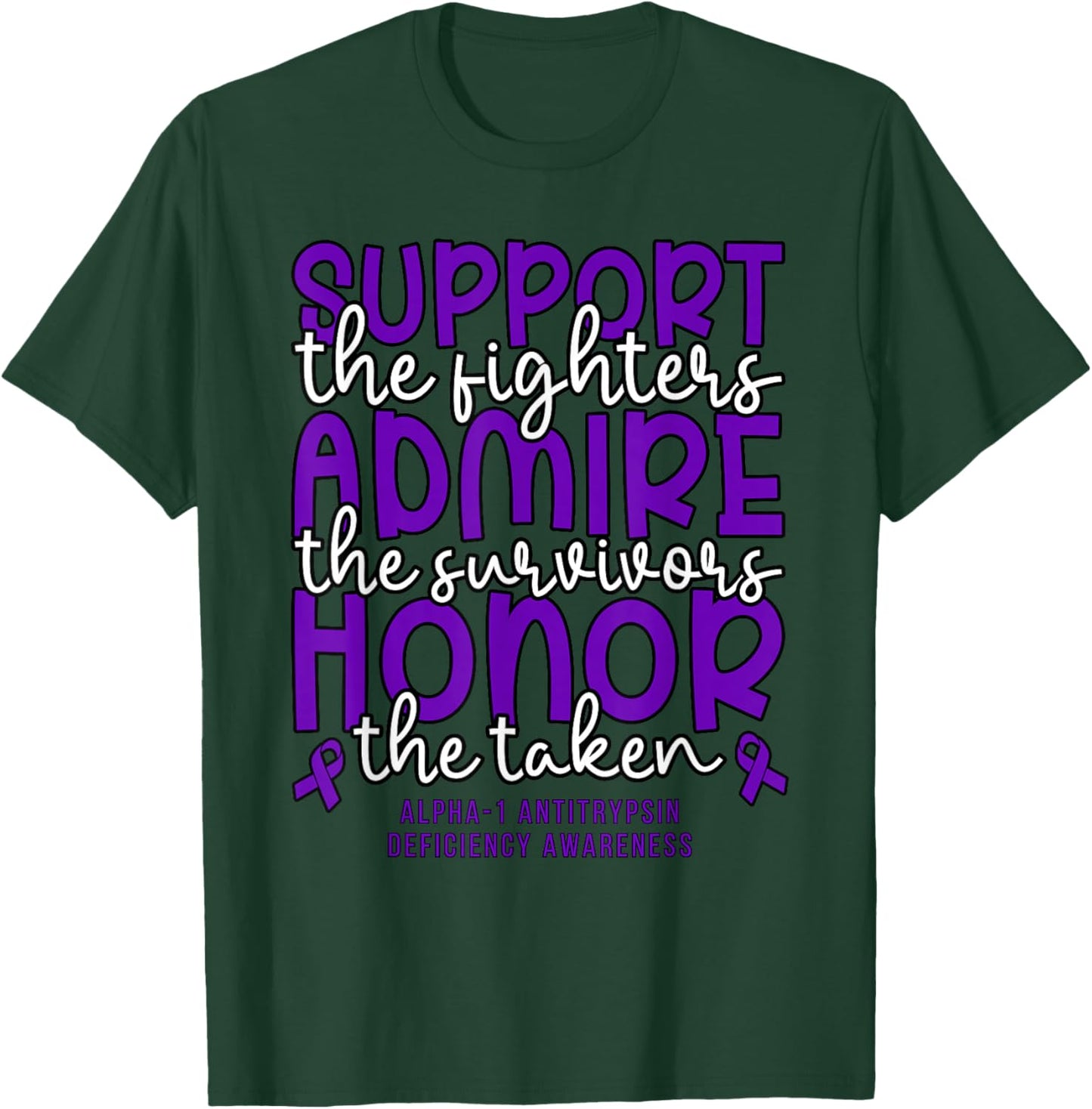 Cute Alpha 1 Antitrypsin Deficiency Awareness Support T-Shirt - T-Shirt | Forest