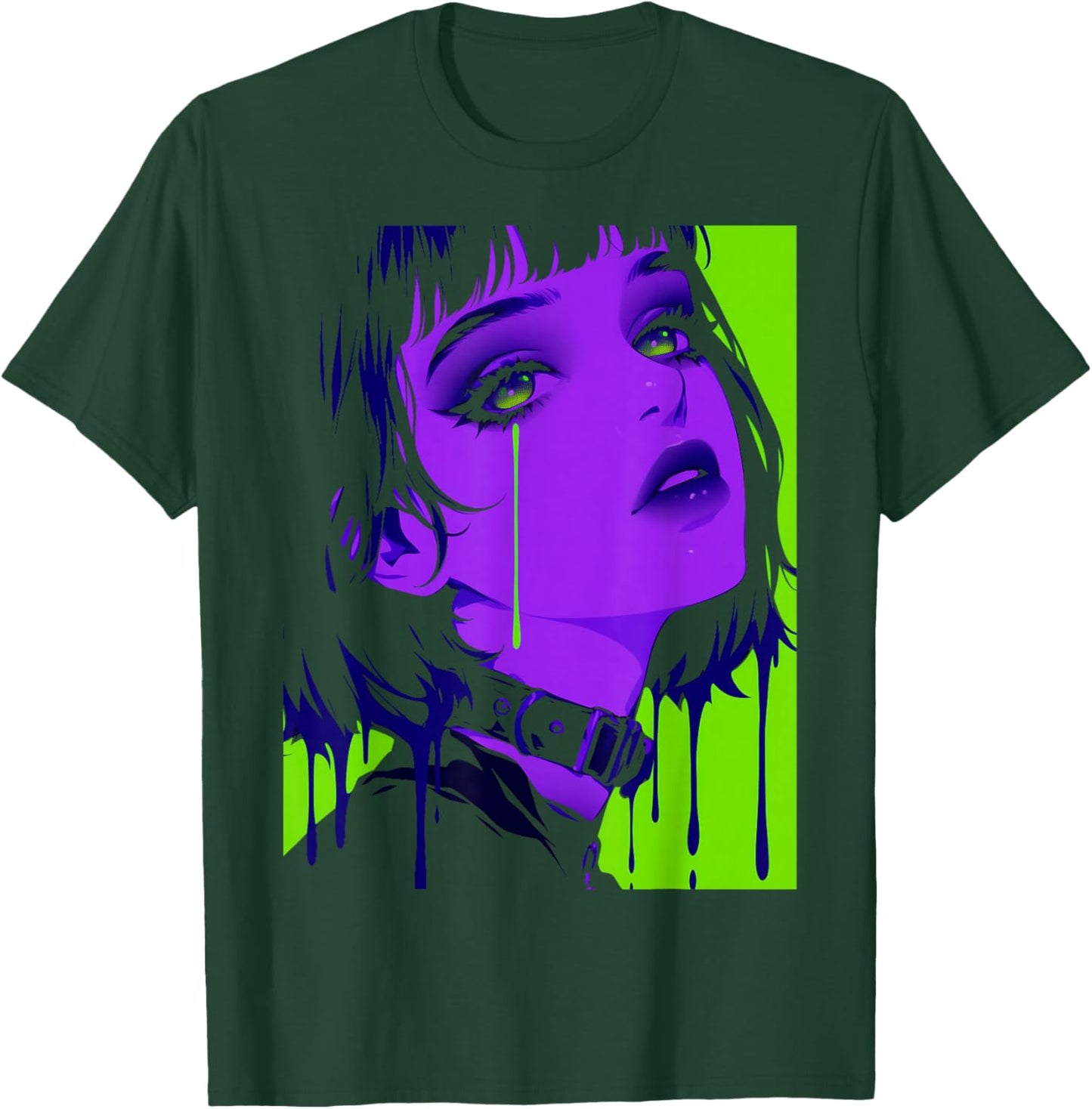 Cybergoth Cybercore Grunge Punk Goth Girl Alt Anime Manga T-Shirt - T-Shirt | Forest