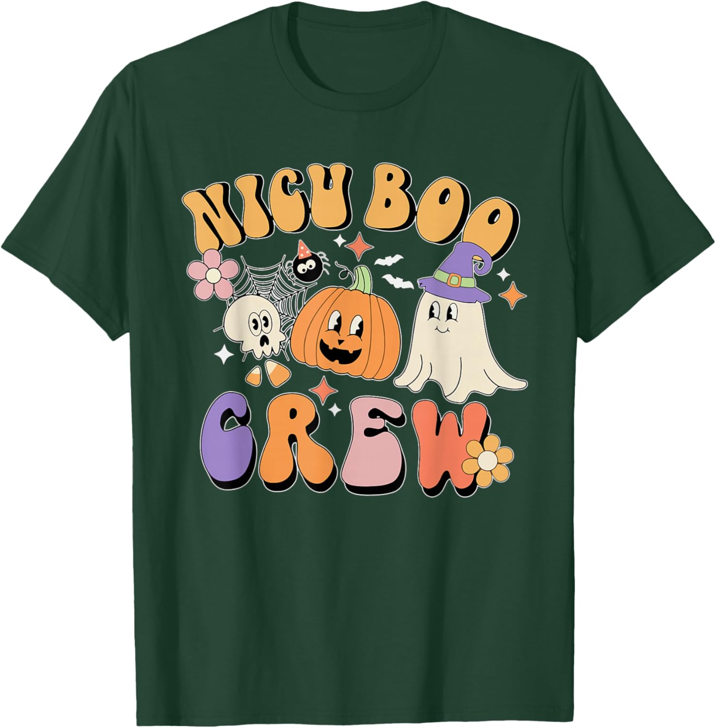 NICU Boo Crew Halloween Ghost Pumpkin T-Shirt - T-Shirt | Forest