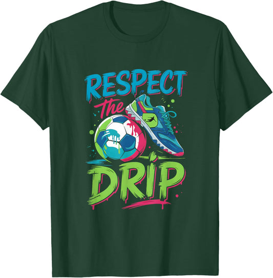 Soccer Drip Melting Ice Cream Respect The Drip Boys T-Shirt - T-Shirt | Forest