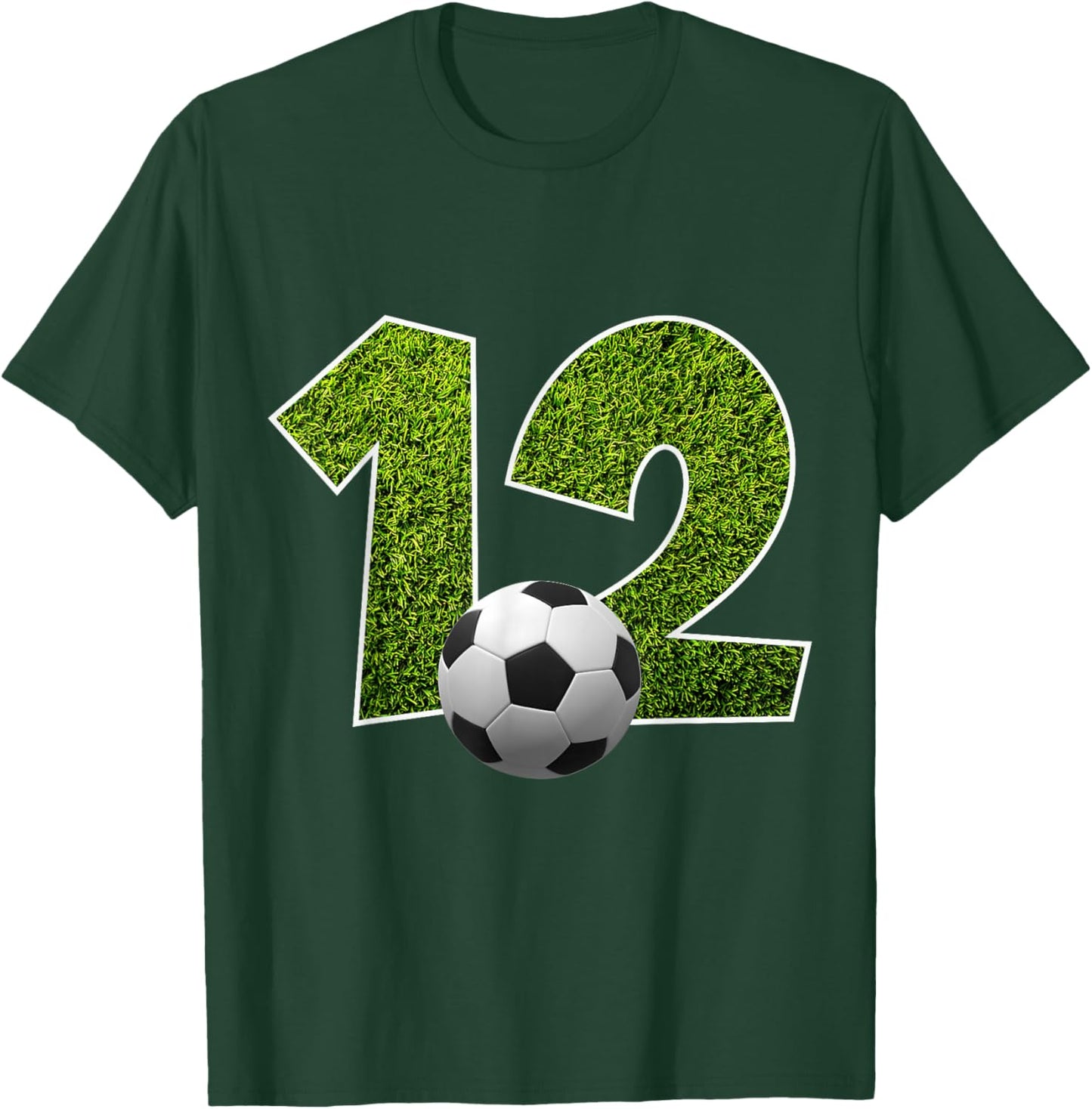 Number 12 Years Soccer 12TH Birthday T-Shirt - T-Shirt | Forest