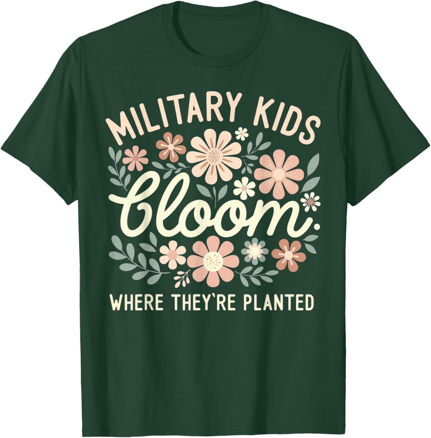 Purple Military Kid Dandelion Bloom Where They're Planted T-Shirt - T-Shirt | Forest