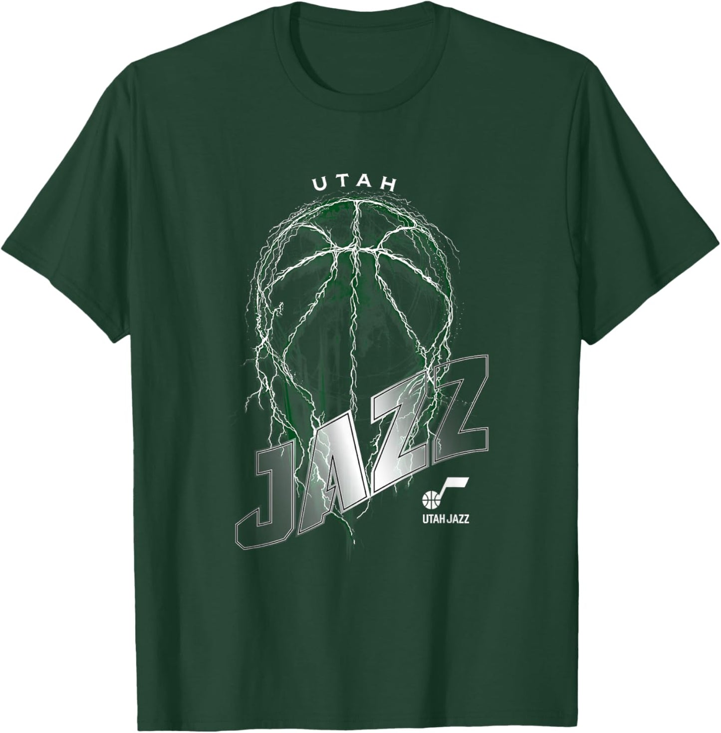 NBA Utah Jazz Lightning Bolt Basketball Logo T-Shirt - T-Shirt | Forest