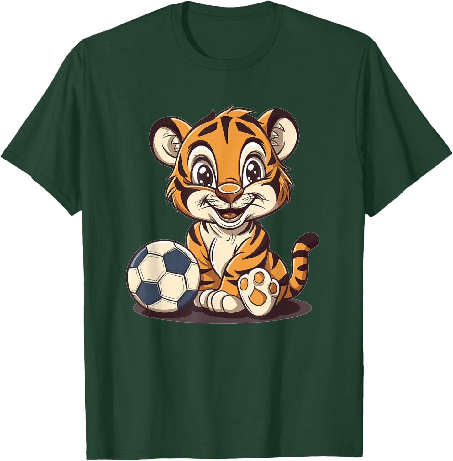 Cute Soccer Tiger T-Shirt - T-Shirt | Forest