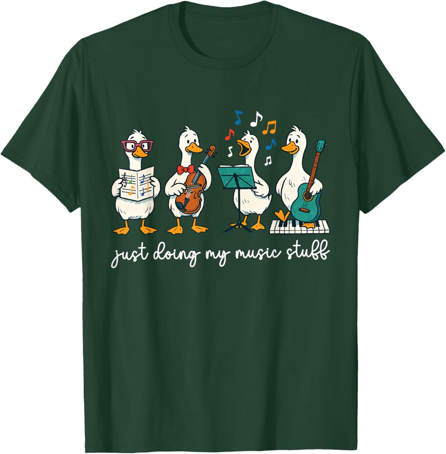 Silly Goose Musician Cute Band Music Teacher Choir Chorister T-Shirt - T-Shirt | Forest