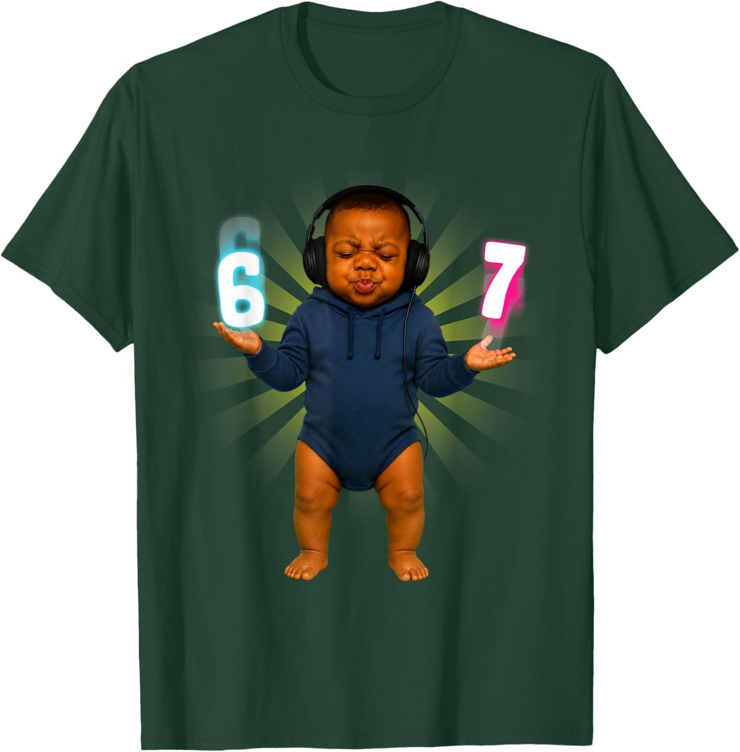 Funny Ai Baby Speed 67 Six Seven Brainrot Meme Gen Z T-Shirt - T-Shirt | Forest