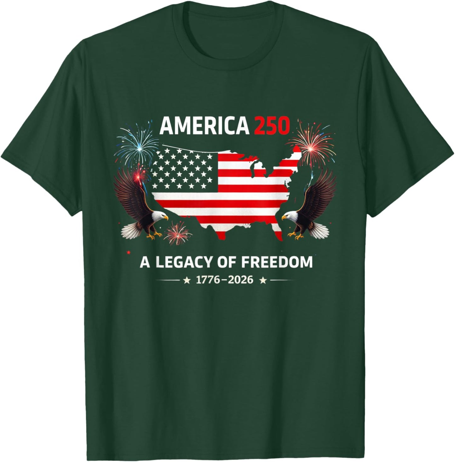 250 Year American Anniversary America 250 USA 250th Birthday T-Shirt - T-Shirt | Forest
