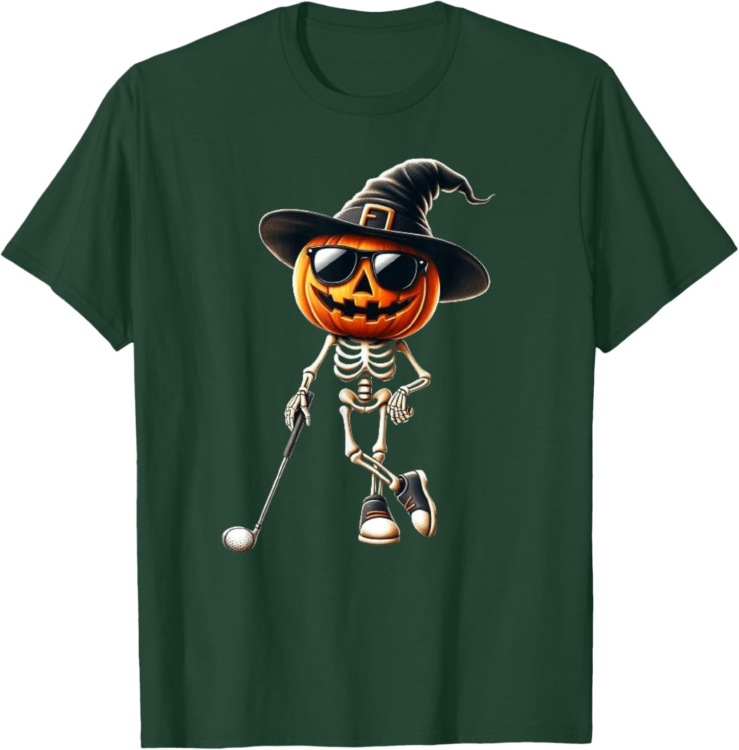 Skeleton Golf Pumpkin Golfing Golfer Halloween Costume Idea T-Shirt - T-Shirt | Forest