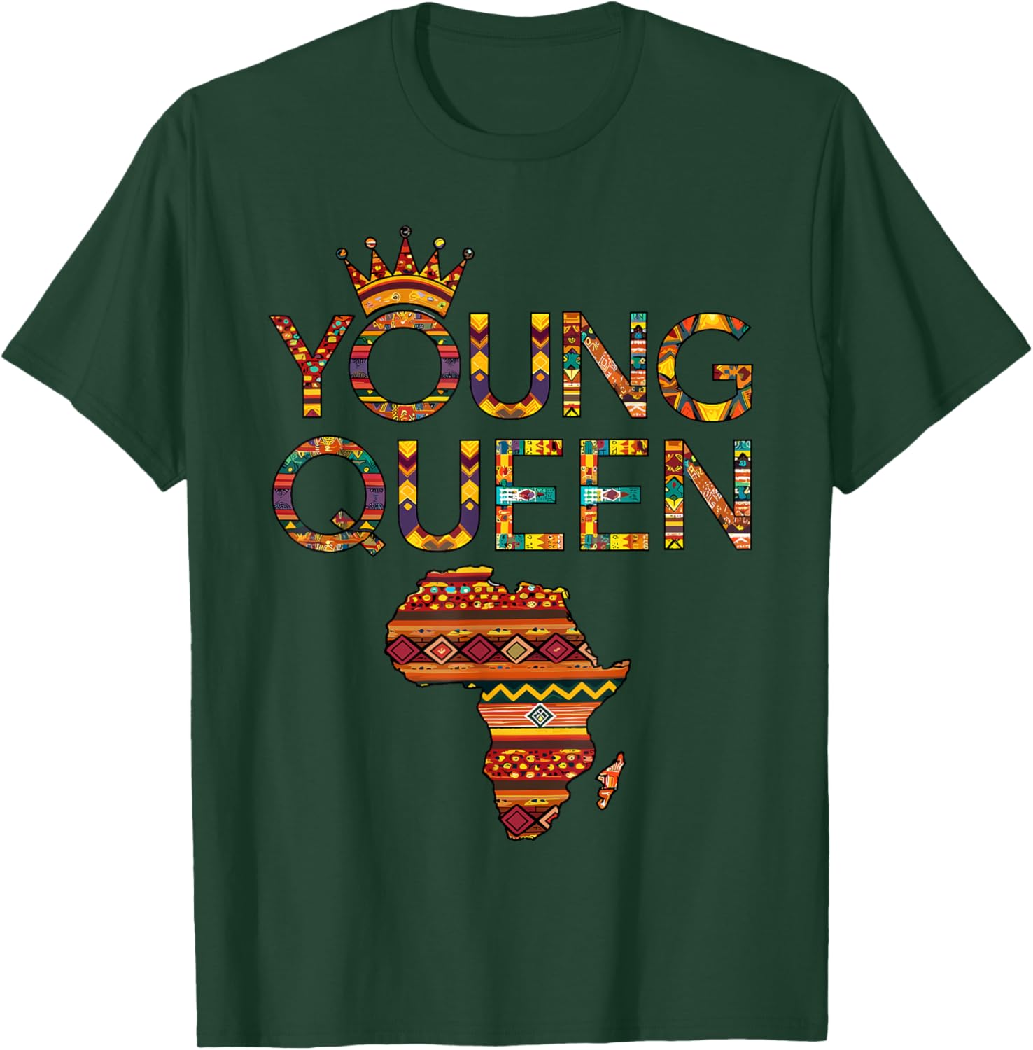 African Queen Art Girls Kente Cloth African Print T-Shirt - T-Shirt | Forest