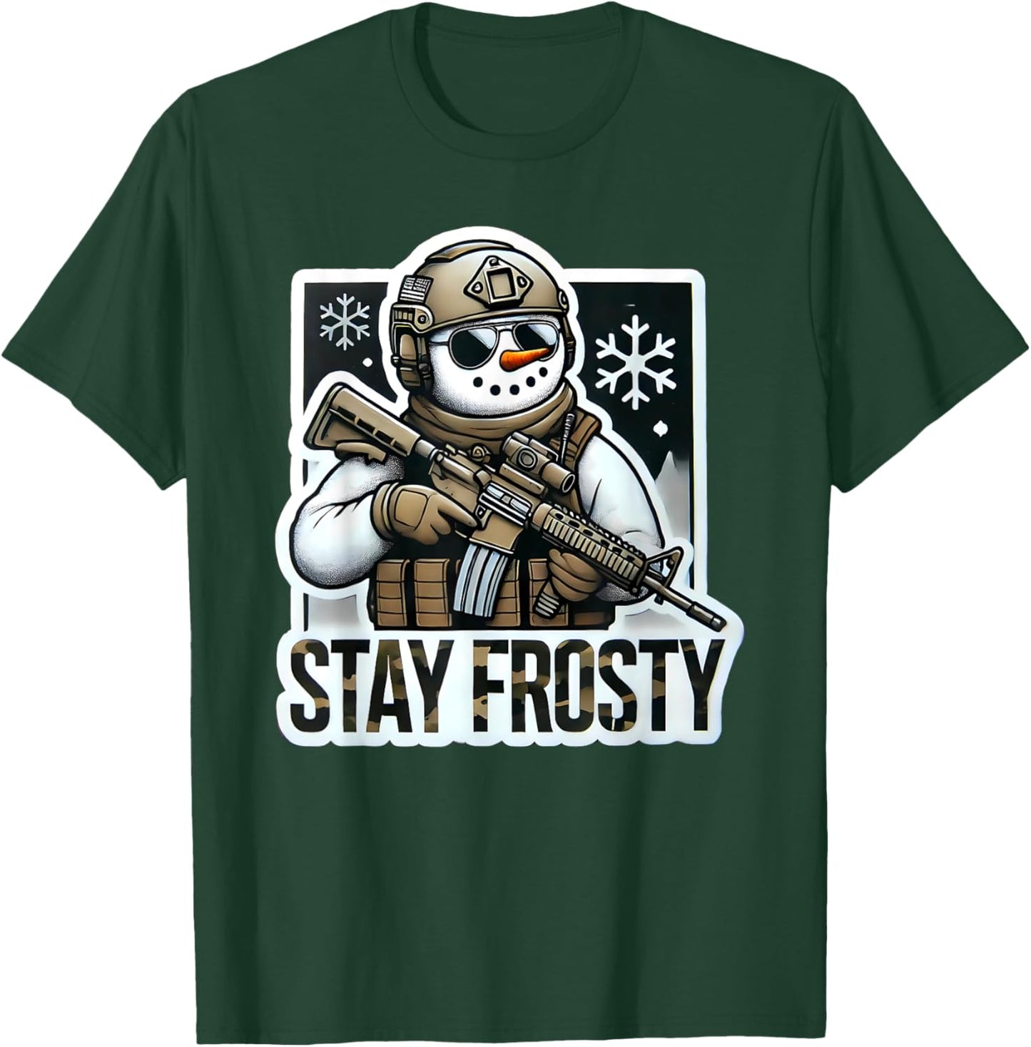 Funny Range Safty Military Law Enforcement Gun Range Snowman T-Shirt - T-Shirt | Forest