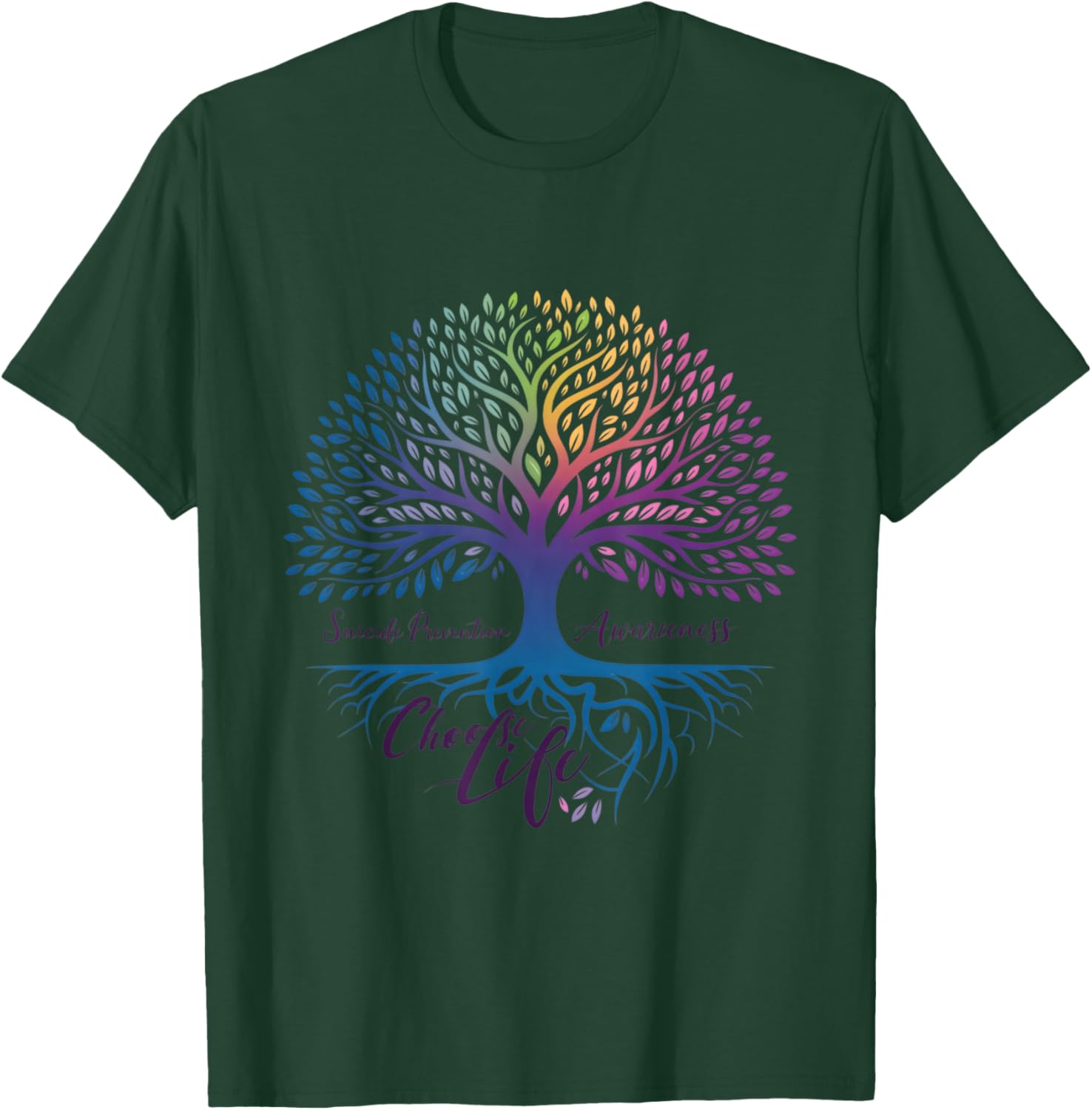 Tree Of Life Choose Life Suicide Prevention Awareness T-Shirt - T-Shirt | Forest