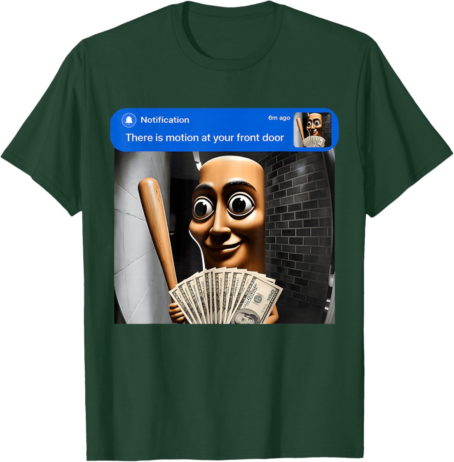 There is Motion At Your Front Door Tung Tung Tung Sahur Meme T-Shirt - T-Shirt | Forest