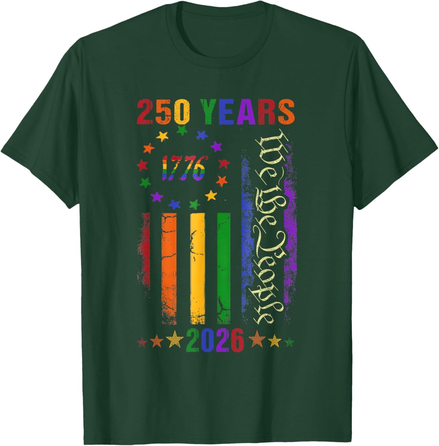 250 Years American 250th Anniversary USA 4th July LGBTQ T-Shirt - T-Shirt | Forest