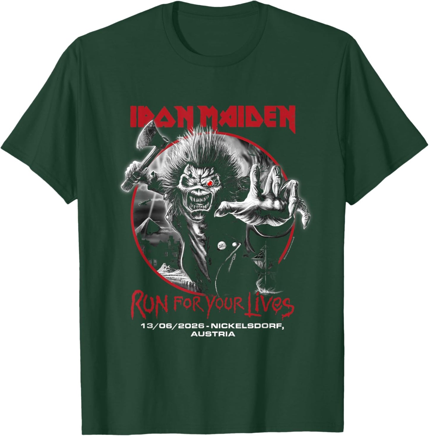 Iron Maiden Run for Your Lives Tour 2026 Nickelsdorf T-Shirt - T-Shirt | Forest