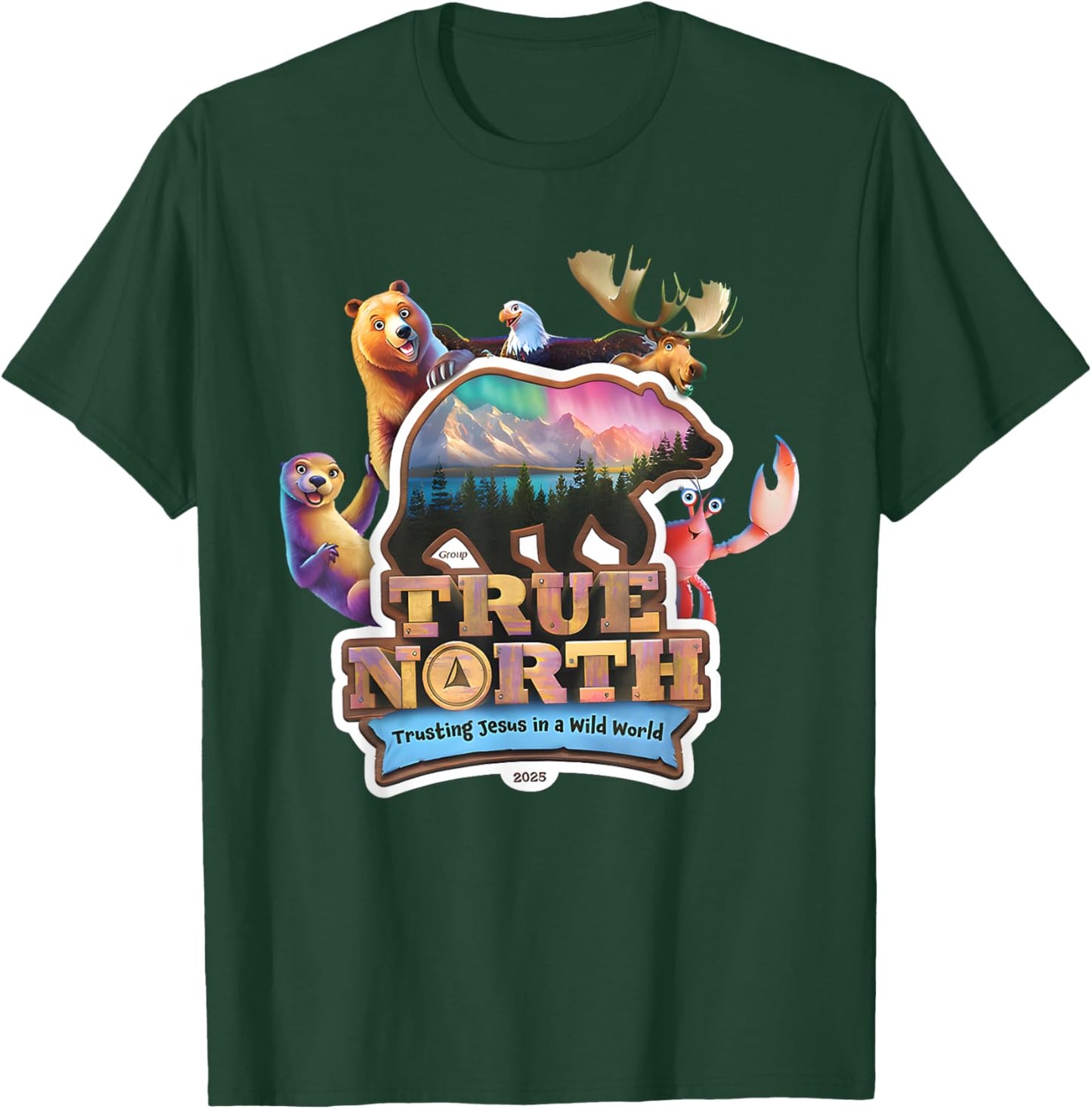 True North VBS 2025 Trusting Jesus Wilderness Christian T-Shirt - T-Shirt | Forest