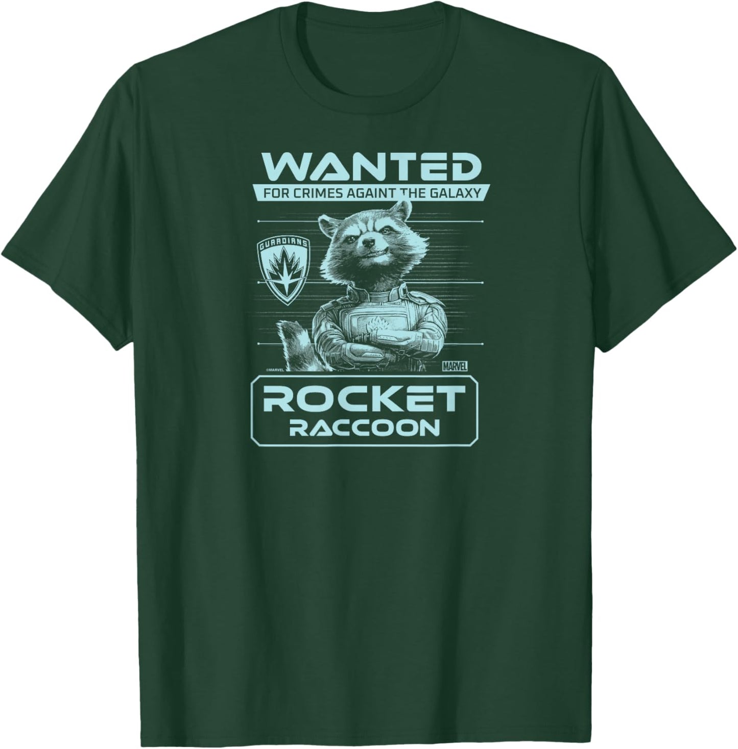 Guardians of The Galaxy - Rocket Raccoon Wanted Poster T-Shirt - T-Shirt | Forest