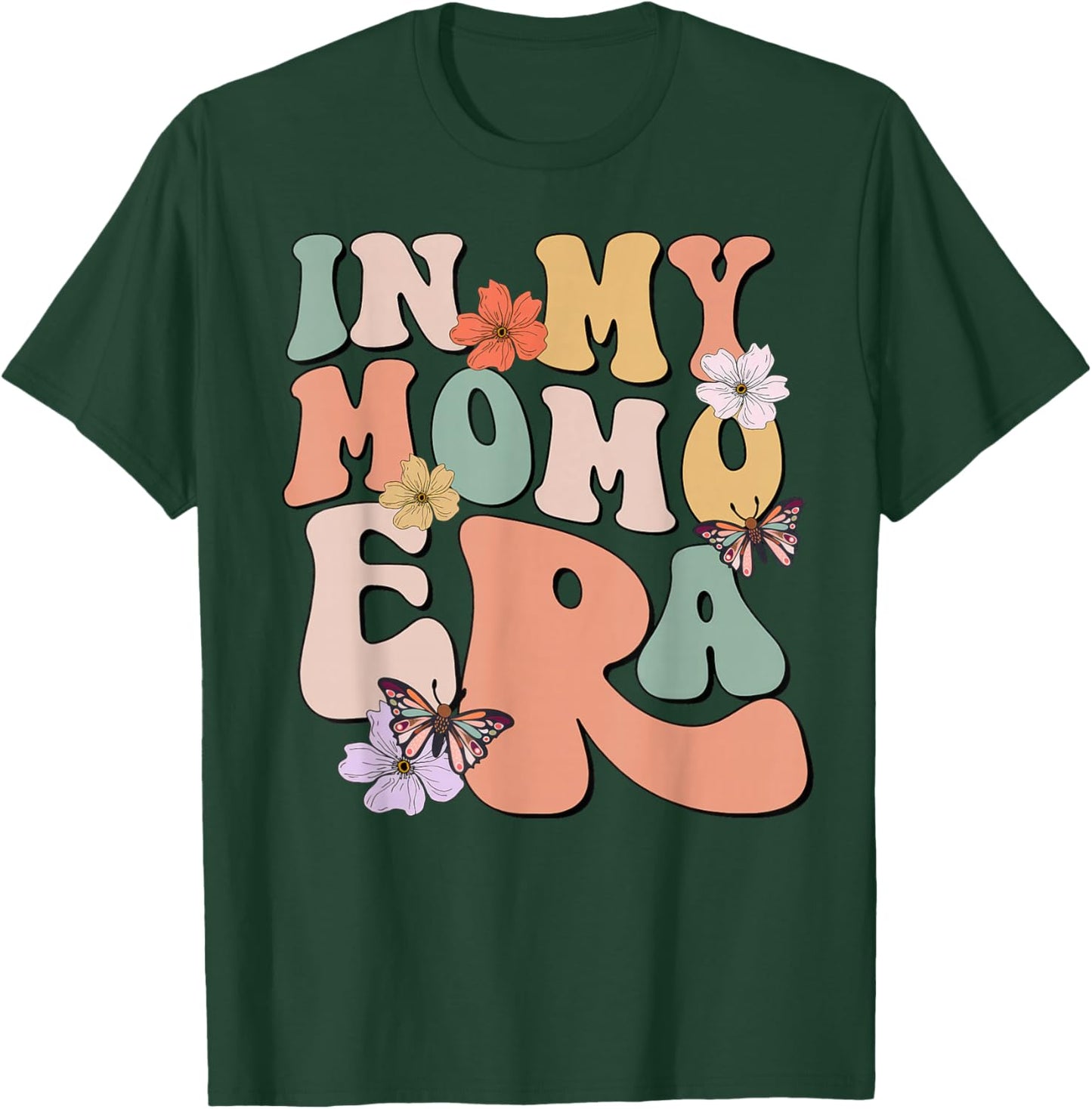 Retro Groovy In My Momo Era Butterfly Mother's Day T-Shirt - T-Shirt | Forest