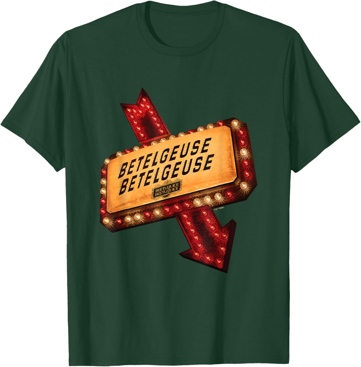 Beetlejuice Beetlejuice Light Sign Logo Vintage T-Shirt - T-Shirt | Forest