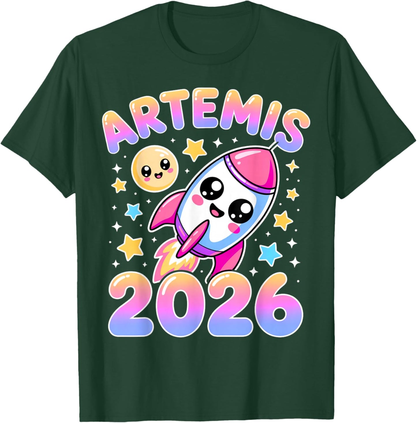 Artemis II 2026 Cute Design for Kids Launch Back to The Moon T-Shirt - T-Shirt | Forest