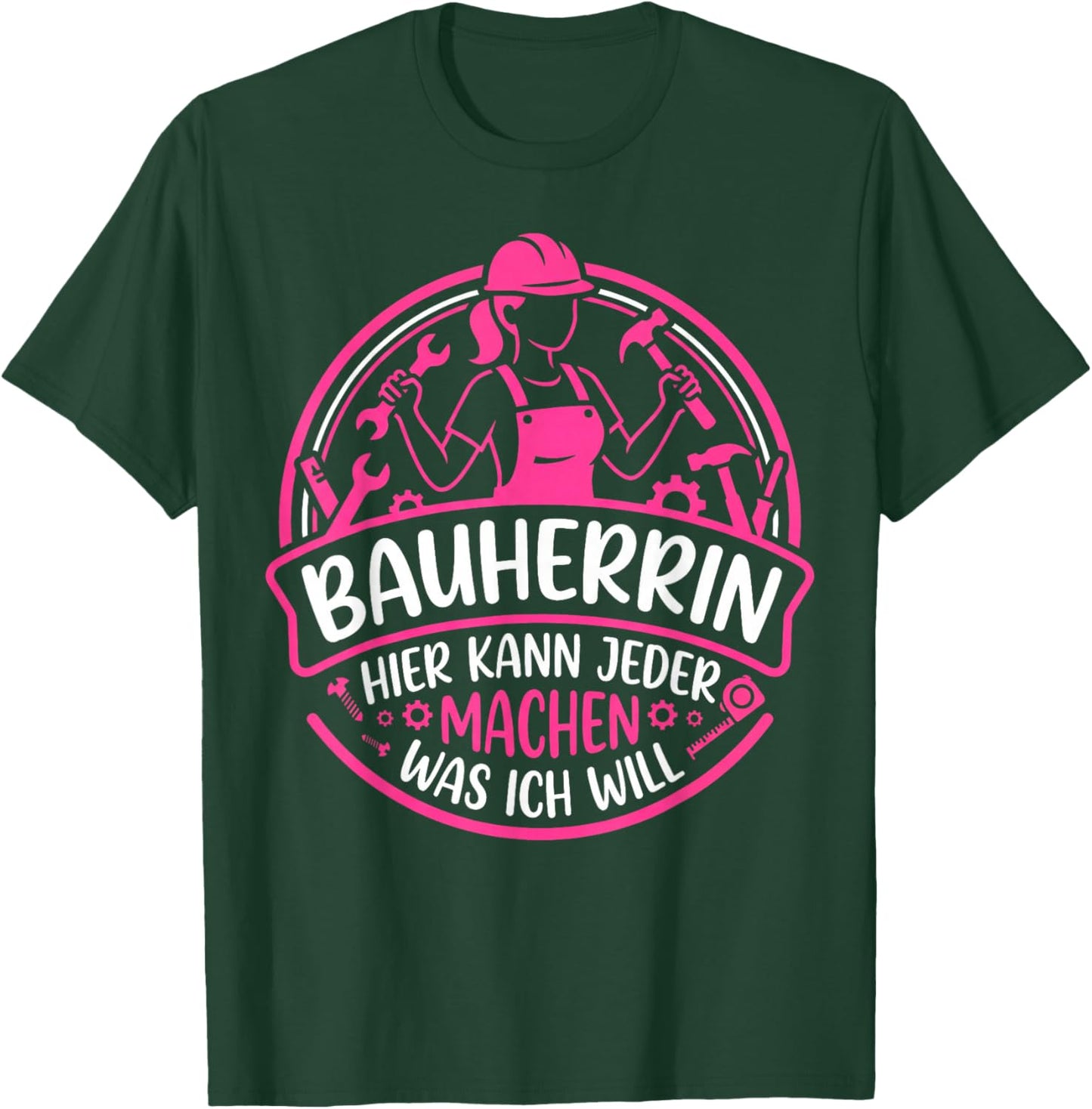 Construction Site Builder Costume Women's House Builder Builder T-Shirt - T-Shirt | Forest