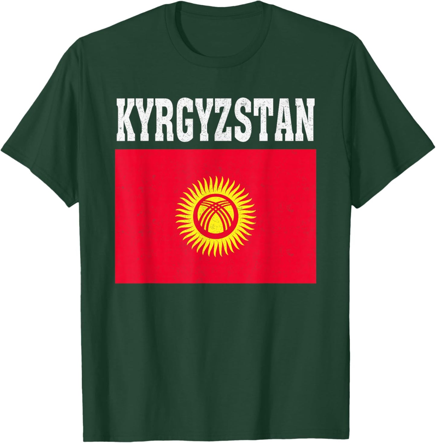 Kyrgyzstan Flag Patriotic National Roots Souvenir T-Shirt - T-Shirt | Forest