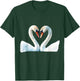 Romantic Swan Couple Heart Shape Love T-Shirt - T-Shirt | Forest