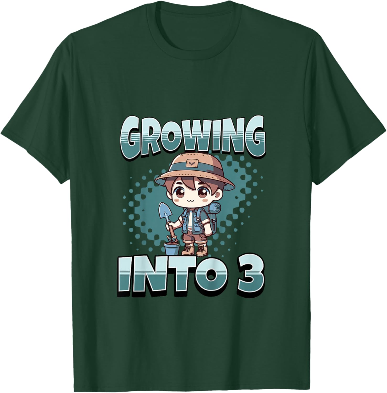 Kids Gardening Growing Into 3 Year Old 3rd Birthday Boy T-Shirt - T-Shirt | Forest