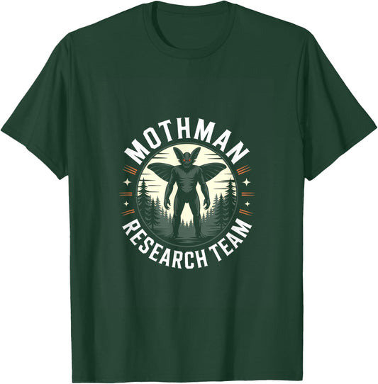 Mothman Research Team Cryptid Paranormal T-Shirt - T-Shirt | Forest