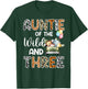 auntie Of The Wild and Three 3 Birthday Zoo Safari Jungle T-Shirt - T-Shirt | Forest