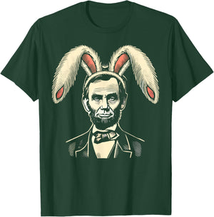 Men Women Vintage Easter Bunny Costume Abraham Lincoln T-Shirt - T-Shirt | Forest