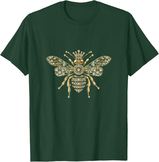 Bee Queen Crown Cute Beekeeping Beekeeper Bee Lover T-Shirt - T-Shirt | Forest