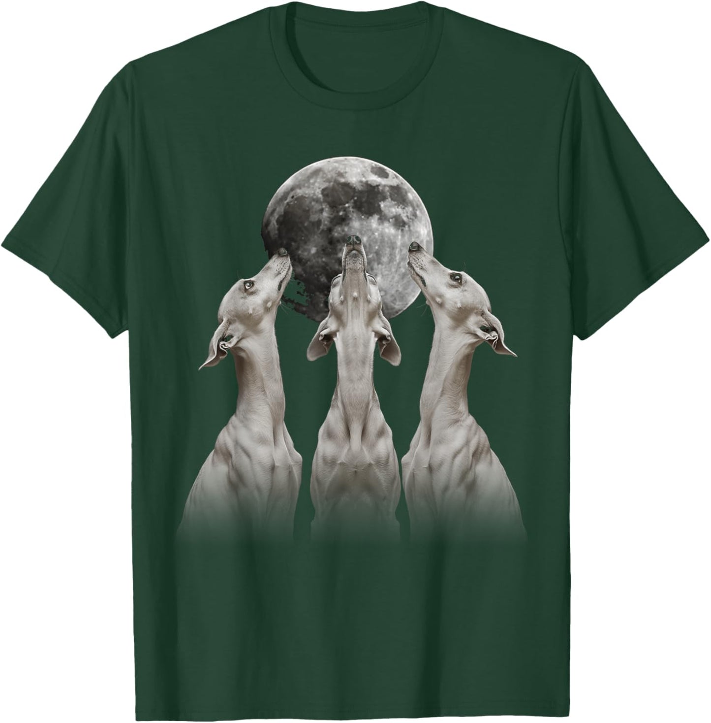 Italian Greyhound Dog Howling Moon T-Shirt - T-Shirt | Forest