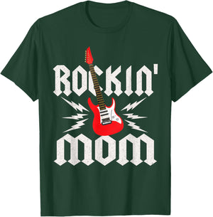 Mom Rockin One Birthday Family Matching Rock Guitar T-Shirt - T-Shirt | Forest