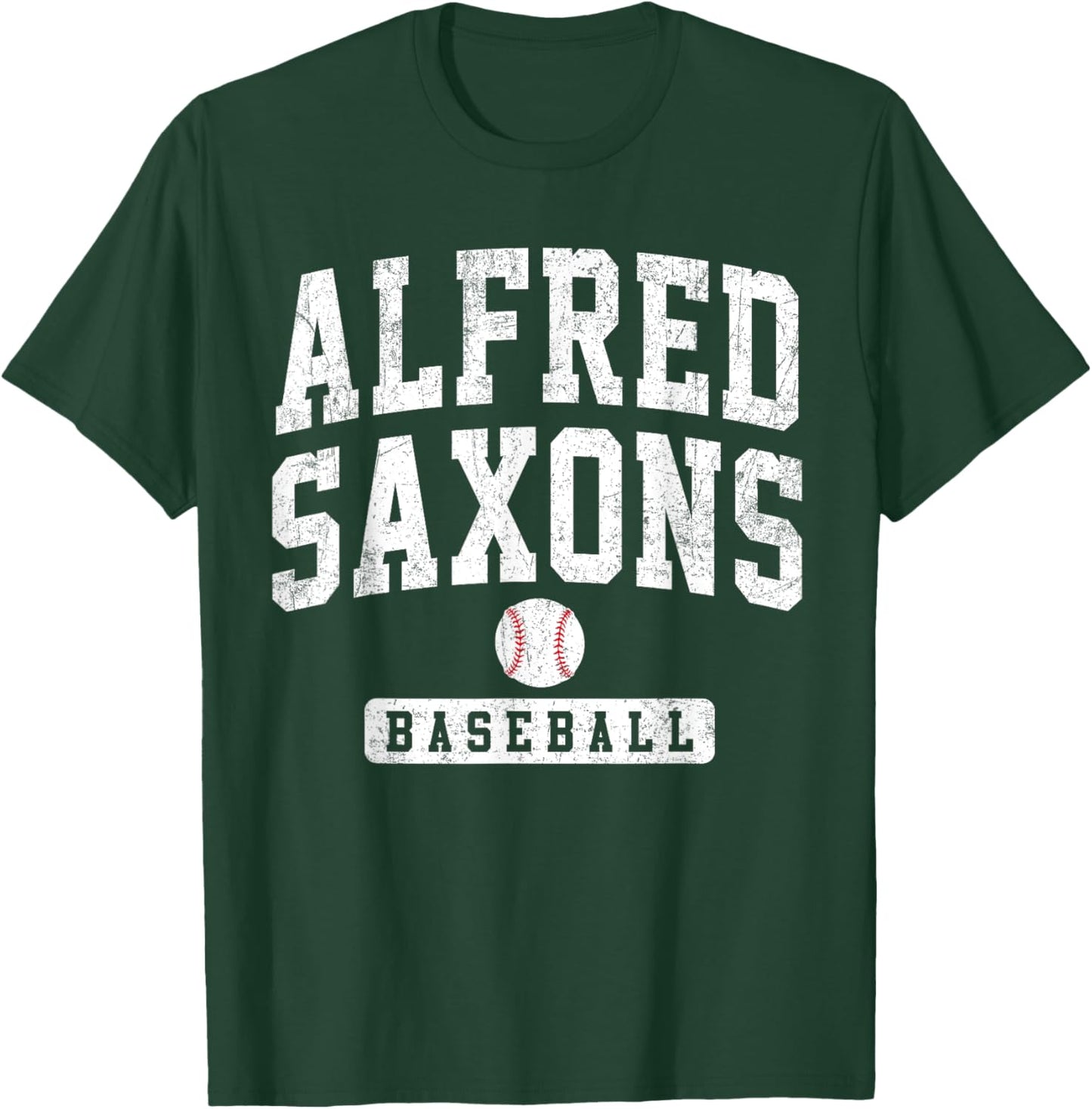 Alfred University Saxons Baseball Arch Vintage Design Men T-Shirt - T-Shirt | Forest