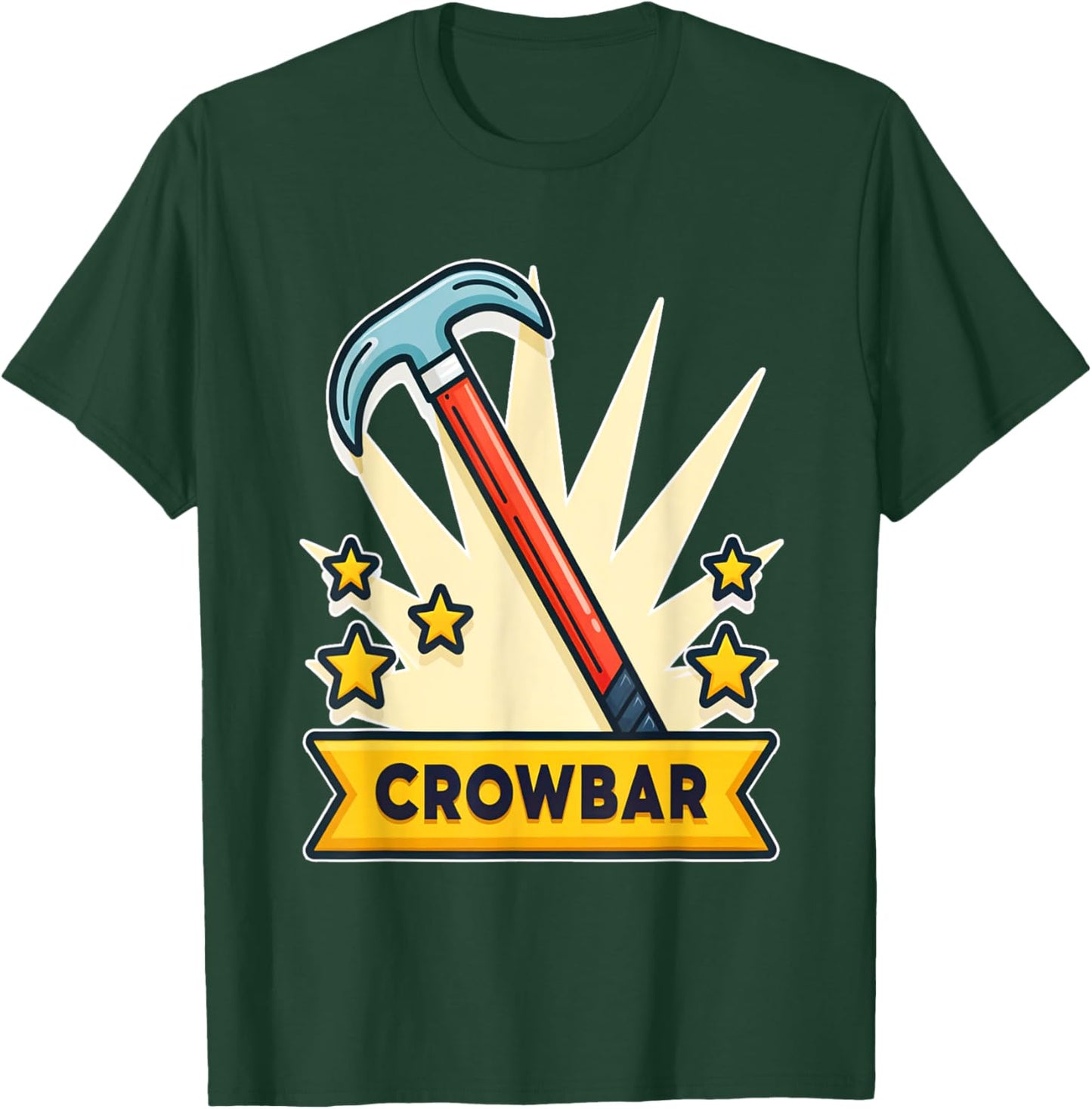 Unique Retro Style Crowbar Design T-Shirt - T-Shirt | Forest