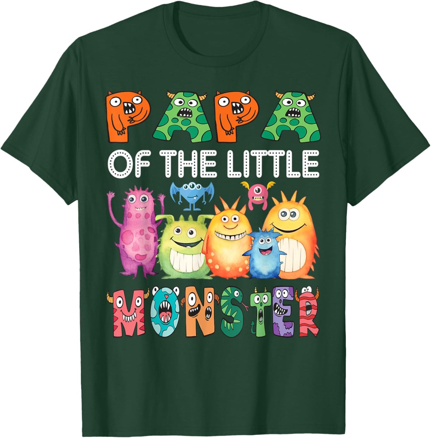 Papa Of The Little Monster Kids 1St Birthday Party T-Shirt - T-Shirt | Forest